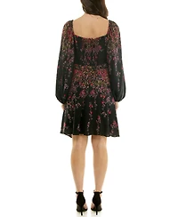 Taylor Petite V-Neck Fit and Flare Dress