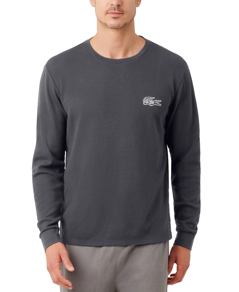 Lacoste Men's Exclusive Crocodile Waffle-Knit Thermal Shirt