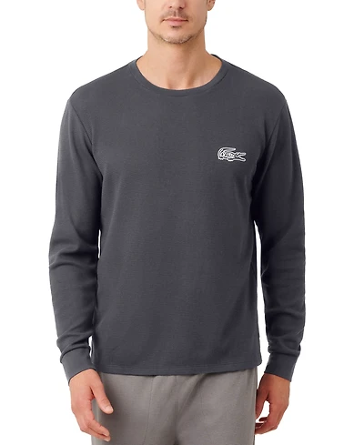 Lacoste Men's Exclusive Crocodile Waffle-Knit Thermal Shirt