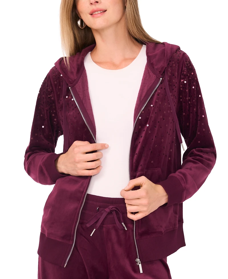 Vince Camuto Women's Long Sleeve Zip-Front Hoodie Jacket