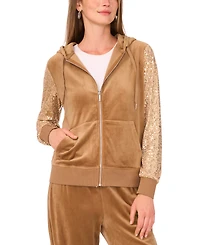 Vince Camuto Women's Relaxed Fit Zip Front Hoodie Jacket