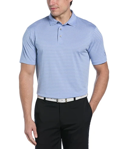 Pga Tour Men's Heathered Stripe Golf Polo Shirt