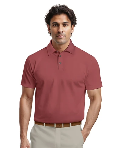 Pga Tour Men's Airflux Regular-Fit Mesh Performance Golf Polo Shirt