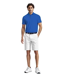 Pga Tour Men's Airflux Solid Mesh Short Sleeve Golf Polo Shirt