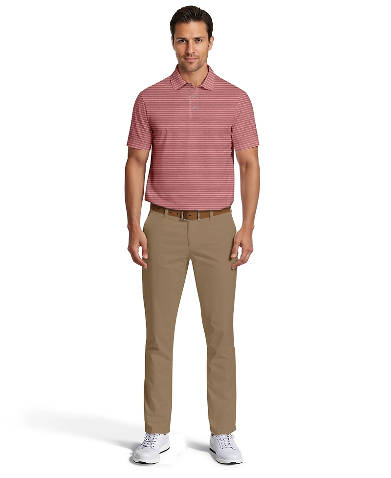 Pga Tour Men's Heathered Stripe Golf Polo Shirt