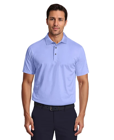 Pga Tour Men's Airflux Solid Mesh Short Sleeve Golf Polo Shirt