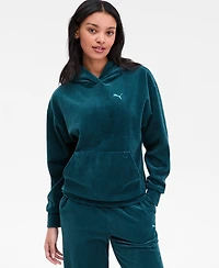 Puma Women's Elevated Comfort Velour Long-Sleeve Hoodie