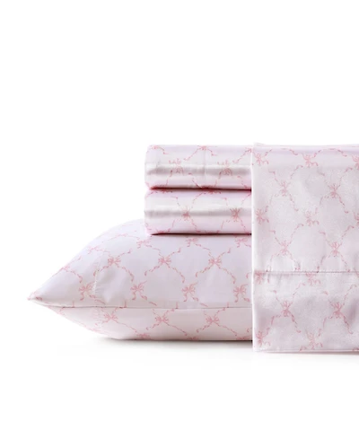 Laura Ashley Printed Satin 4-Pc. Sheet Set
