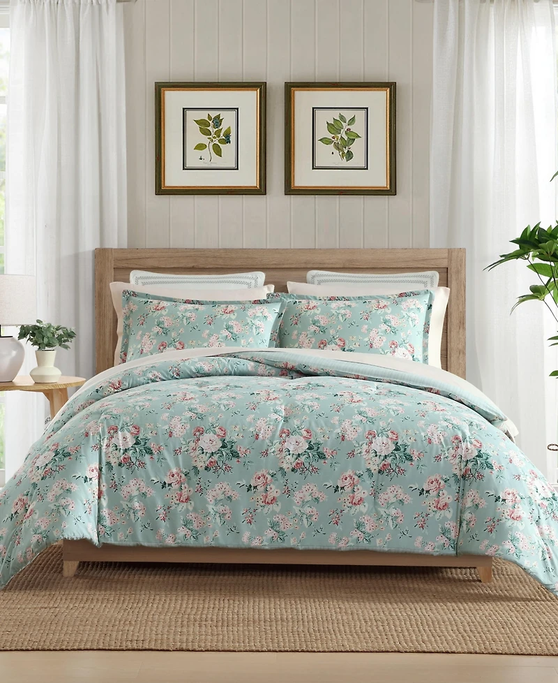 Laura Ashley Rosemoore Face Cotton 2-Pc. Comforter Set, Twin
