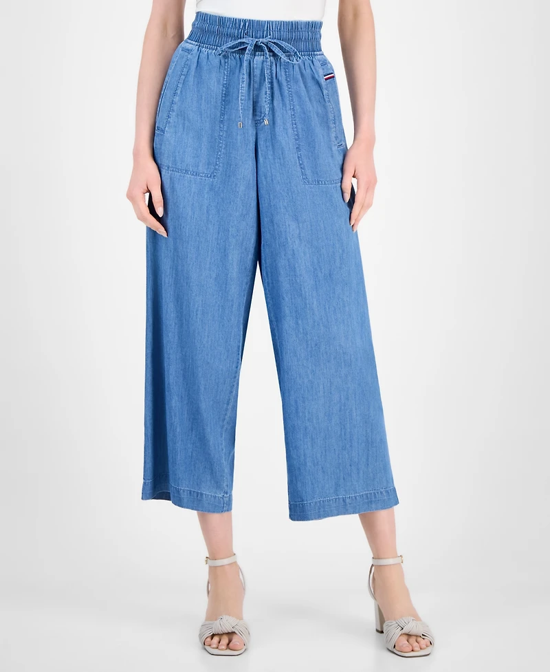 Tommy Hilfiger Women's Chambray Drawstring-Waist Pants