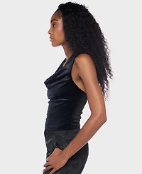Alex & Sophia Women's Halter Cowl Neck Top