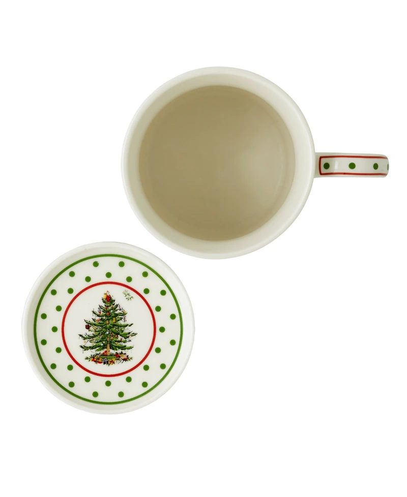 Spode Christmas Tree Polka Dot Mug & Coaster Set