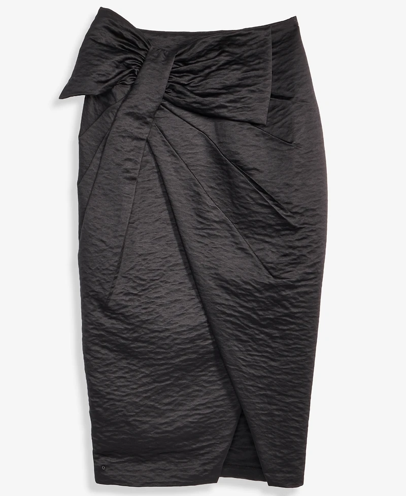 On 34th Women's Satin Bow Wrap Midi Skirt, Macy's Exclusive