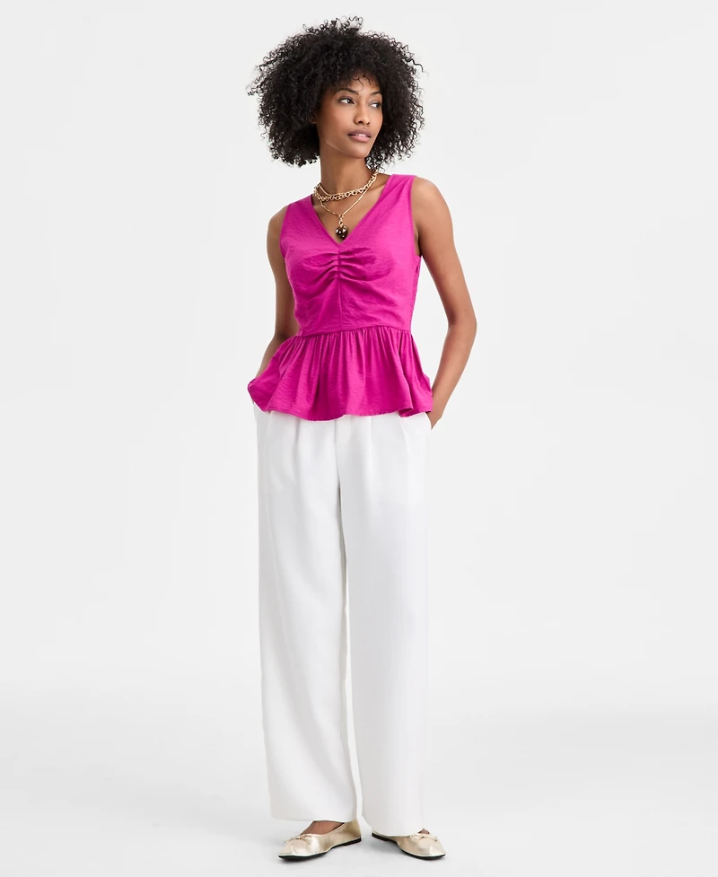 On 34th Women's Printed Sleeveless Peplum Top, Macy's Exclusive