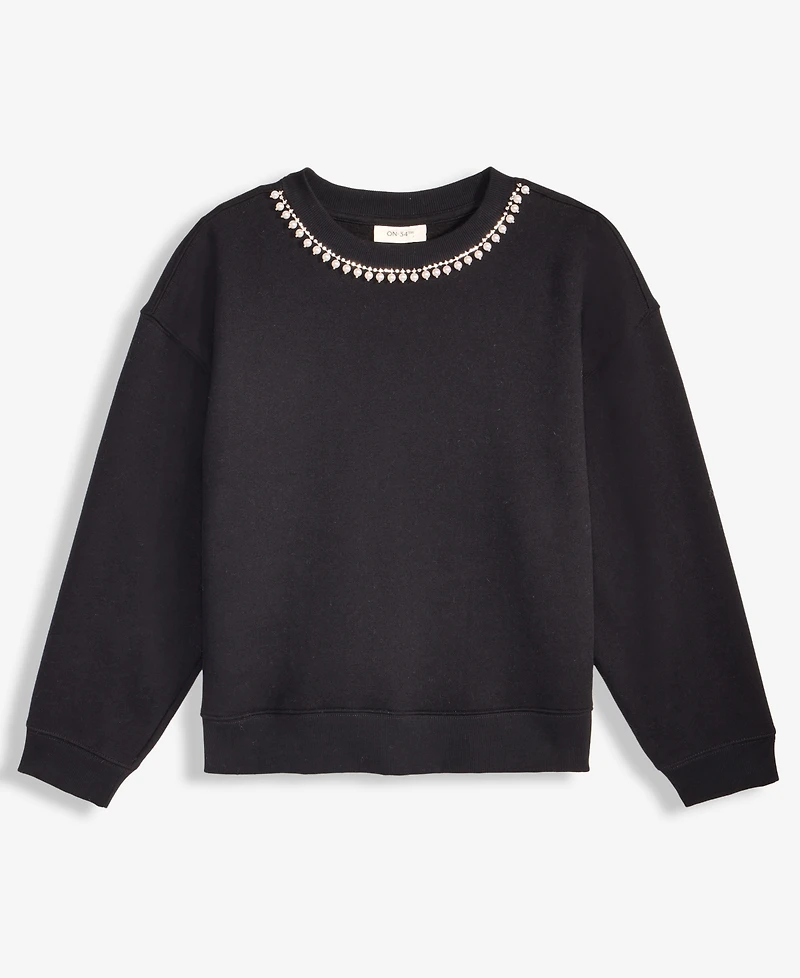 On 34th Women's Embellished Crewneck Sweatshirt, Macy's Exclusive