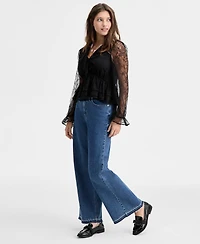 On 34th Women's V-Neck Ruffle Lace Top, Macy's Exclusive