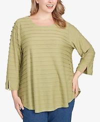 Ruby Rd. Plus Size Scalloped Jacquard Knit Top