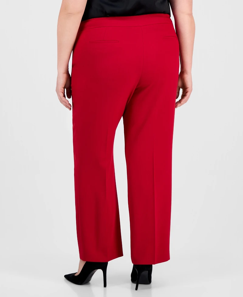 Kasper Plus Straight-Leg Pants