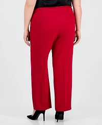 Kasper Plus Straight-Leg Pants