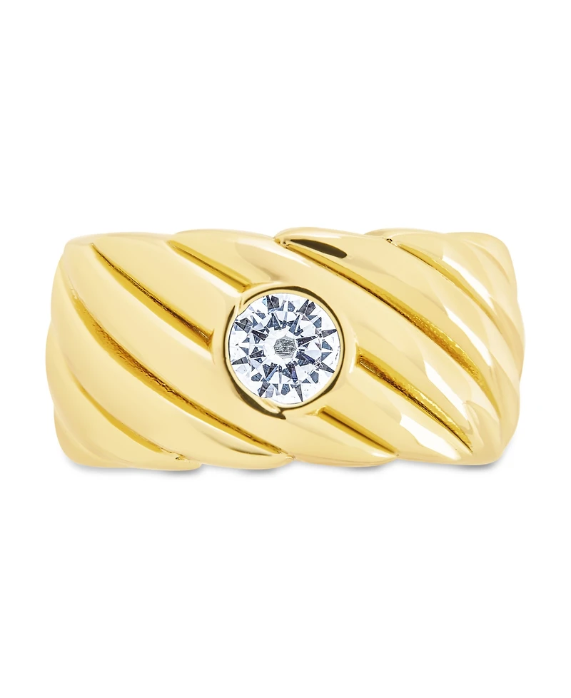 Sterling Forever Blythe Woven Cubic Zirconia Ring