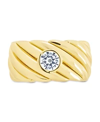 Sterling Forever Blythe Woven Cubic Zirconia Ring