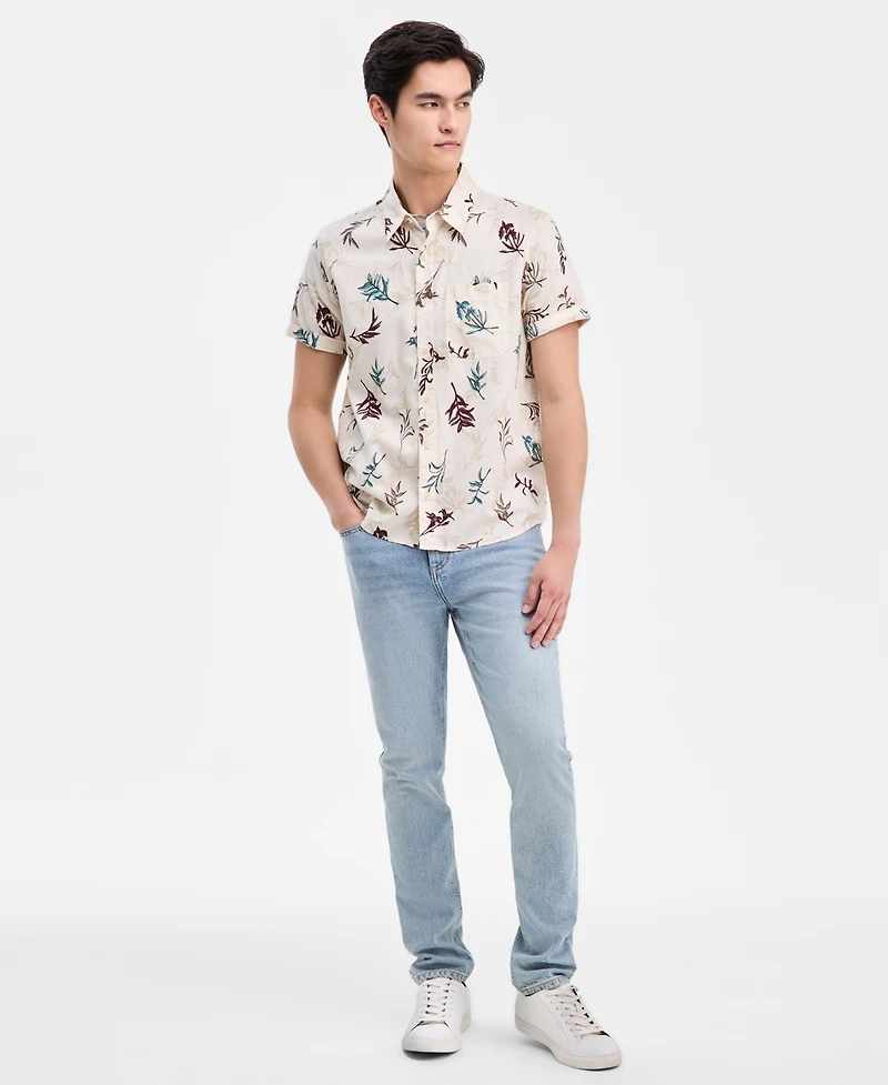 Sun + Stone Men's Orion Leaf Short-Sleeve Button-Up Shirt, Macy's Exclusive