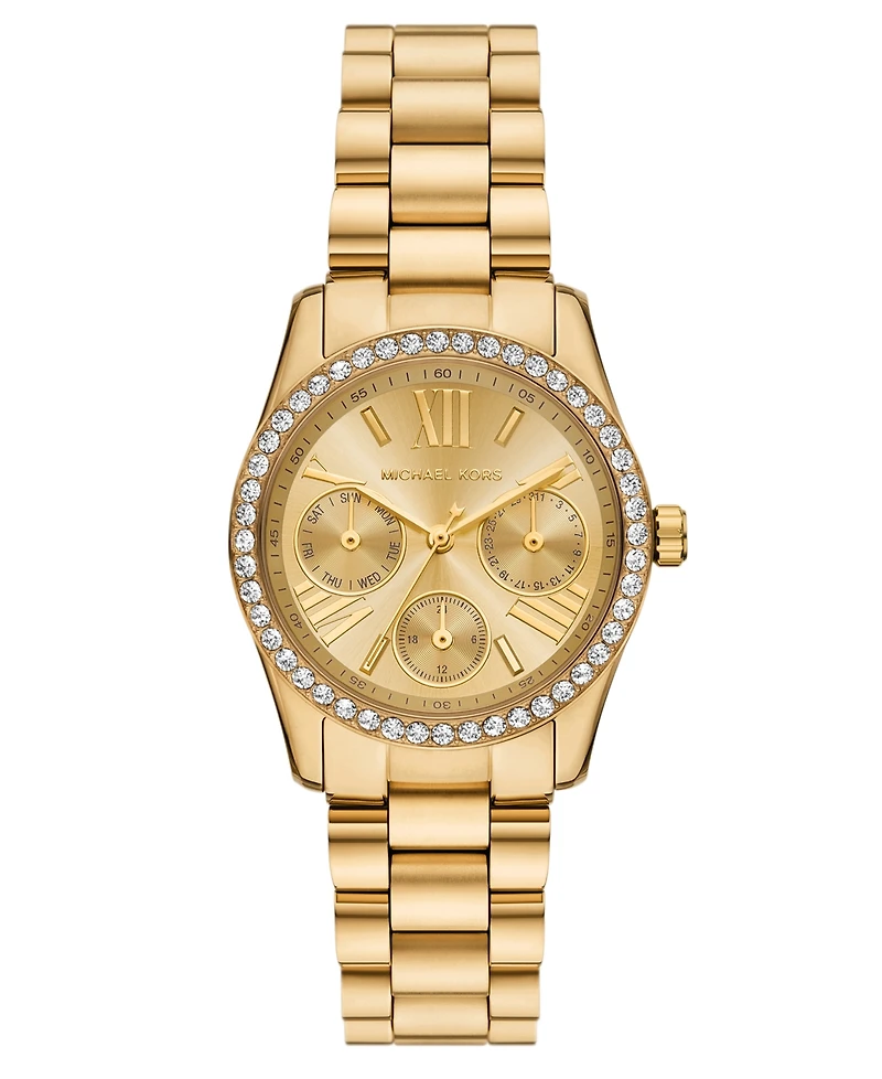 Michael Kors Women's Lexington Multifunction Gold-Tone Stainless Steel Watch, 34mm
