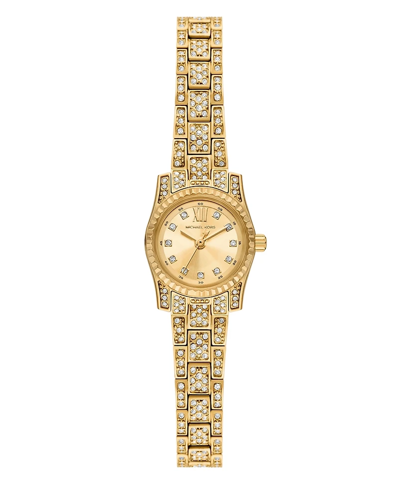 Michael Kors Women's Lexington Three-Hand Gold-Tone Stainless Steel Watch, 19mm
