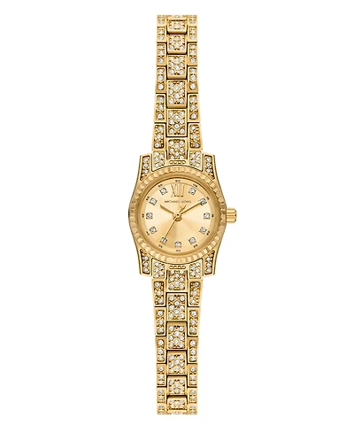 Michael Kors Women's Lexington Three-Hand Gold-Tone Stainless Steel Watch, 19mm