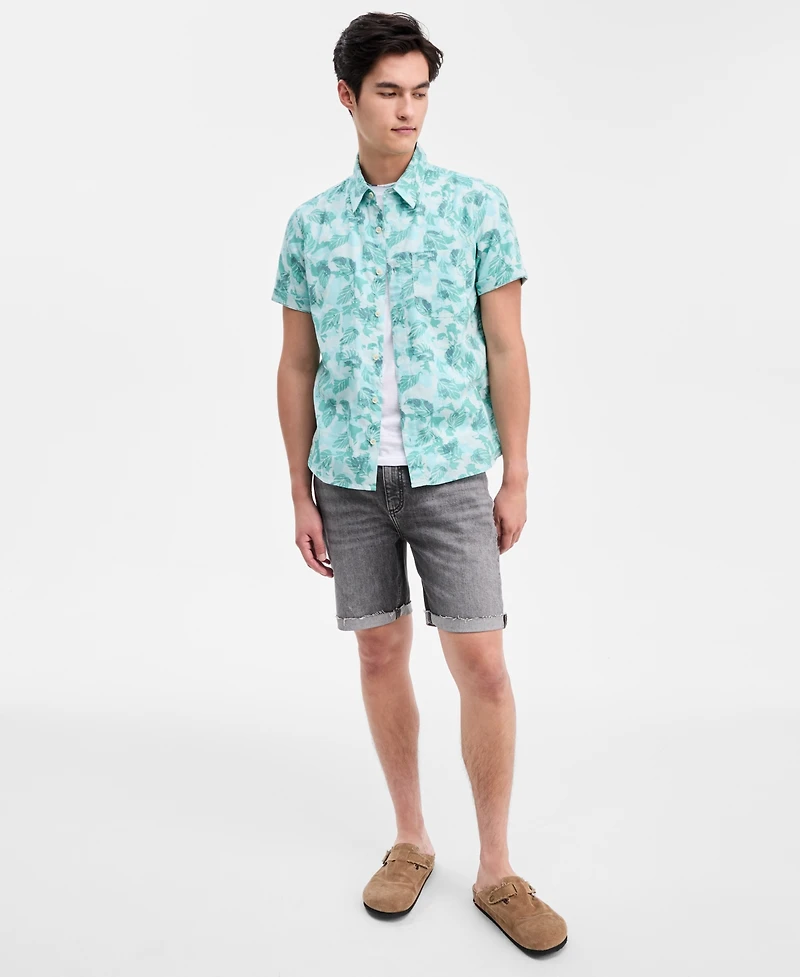 Sun + Stone Men's Forest Leaf Short-Sleeve Button-Up Shirt, Macy's Exclusive