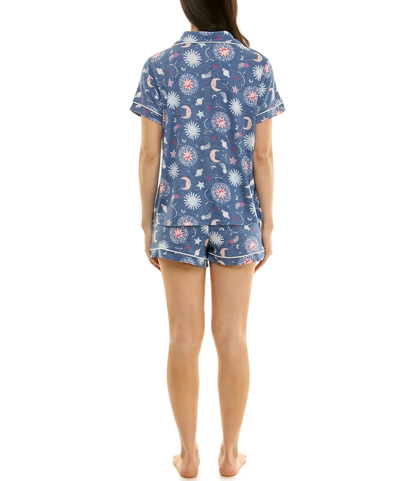 Derek Heart Women's Printed Top and Shorts Set