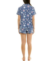 Derek Heart Women's Printed Top and Shorts Set