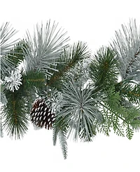 Puleo 10" Pre-Lit Battery-Operated Flocked Garland