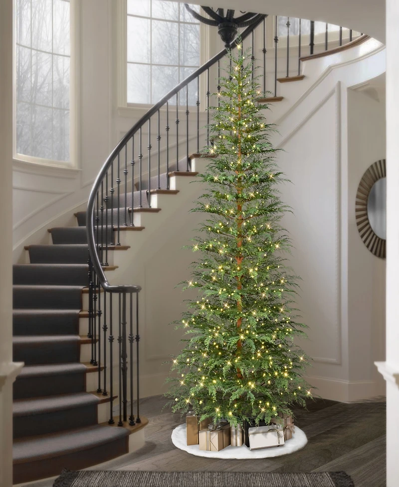 Puleo 9' Pre-Lit Artificia Cypress Christmas Tree with Led Rice Lights