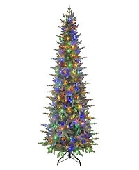 Puleo 7.5' Pre-Lit Slim Linden Fir Artificial Tree