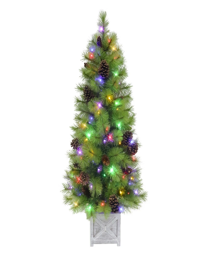 Puleo 4.5' Pre-Lit Artificial Arkansas Pine Potted Tree