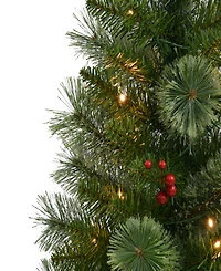 Puleo 3.5' Artificial Cashmere Pre-Lit Potted Christmas Tree