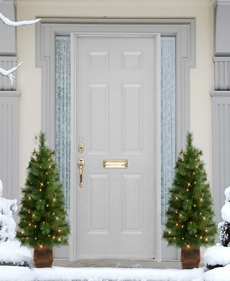 Puleo 3.5' Artificial Pre-Lit Potted Wyoming Pine Tree