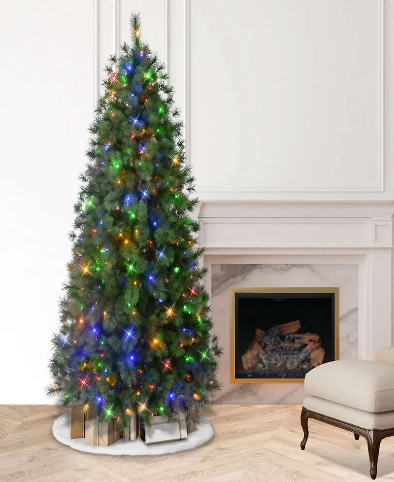 Puleo 7.5' Pre-Lit Artificial Colorado Pine Christmas Tree with Dual Function Led Lights