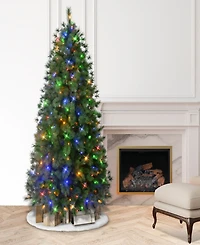 Puleo 7.5' Pre-Lit Artificial Colorado Pine Christmas Tree with Dual Function Led Lights