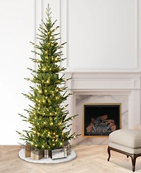 Puleo 7.5' Pre-Lit Artificial Slim Hillside Spruce Tree