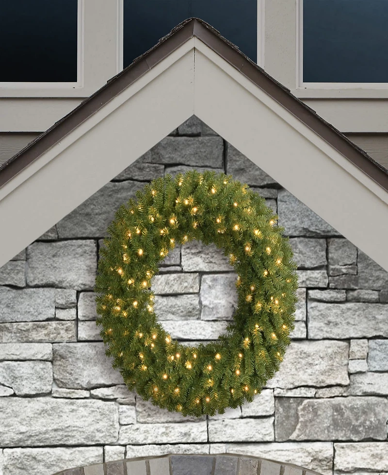 Puleo 36" Pre-Lit Artificial Utah Spruce Wreath with Warm White Led Lights