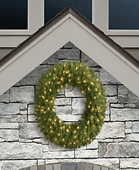 Puleo 36" Pre-Lit Artificial Utah Spruce Wreath with Warm White Led Lights