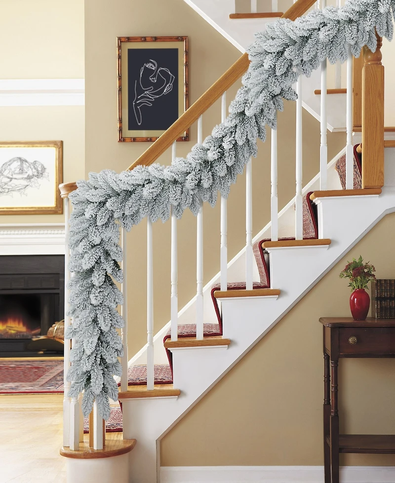 Puleo 9' x 10" Flocked Royal Majestic Fir Garland