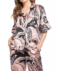 Midnight Bakery Women's 2-Piece Printed Top and Pants Pajama Set