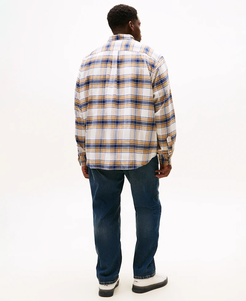 Tommy Hilfiger Men's Big and Tall Tartan Check Regular Fit Shirt