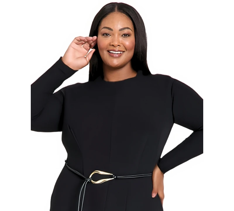 Maggy London Plus Belted Midi Dress