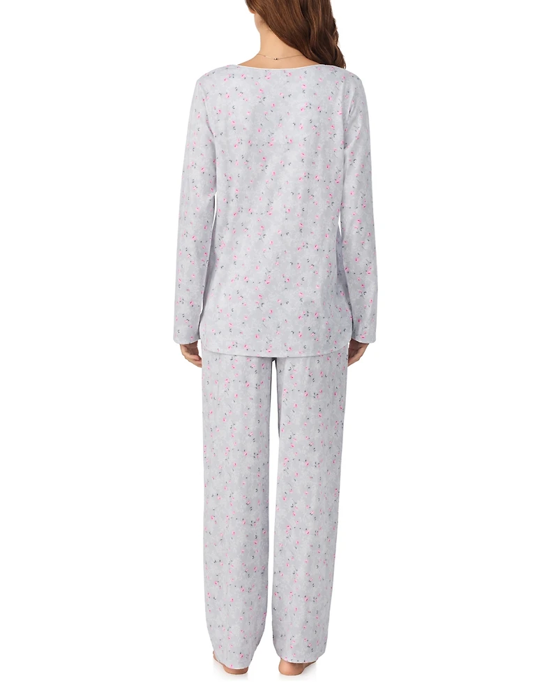 Eileen West Women's Brushed Cotton Jersey Long Sleeve Pajama Set