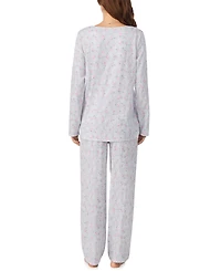 Eileen West Women's Brushed Cotton Jersey Long Sleeve Pajama Set
