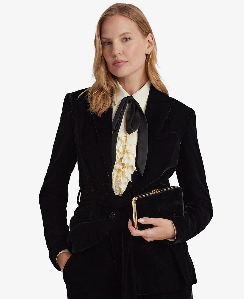 Lauren Ralph Lauren Velvet Small Franki Mini Clutch
